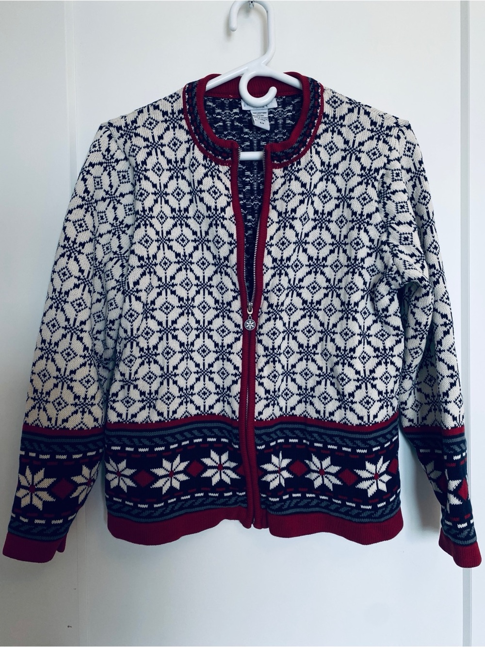 Northern Reflections Red, Navy & White Knit Cardigan